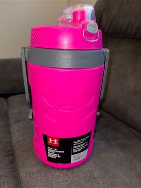 Under Armour Hot Pink Water Jug with Gray Trim